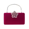 AliExpress comercio exterior bolsa de banquete de flor de cinco pétalos con diamantes bolsa de noche de terciopelo bolsa de dama cheongsam clutch de novia
