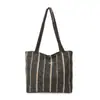 Bolso de Mano Artístico Rayado de Moda Estilo Coreano para Mujer 2025 Nuevo Casual Elegante Gran Capacidad para Viajar Diario Bolso de Hombro