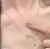 Caperucita Roja Collar de Serpiente Explosiva Moda para Mujer Borla Estrella de Cuatro Puntas Flash Cepillado Estrella de Cuatro Puntas Cadena para Clavícula