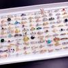 Anel de marca mista pequeno fresco com microzircônia cravejada Anel de cauda de pérola simples moda coreana anel versátil joia