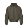 Jaqueta Casaco de Lã com Lapela Estilo Americano Algodão Masculino Inverno Tendência Marca High Street Senso de Design Estilo Workwear Roupas de Algodão Piloto