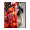 Funda Adecuada para Teléfono Móvil Samsung S24 S25Ultra Hoja de Arce A17 Funda de Cristal Comercio Exterior Borde Suave S26 Funda Protectora Negra A07