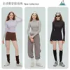 Nueva ropa de yoga de otoño e invierno para mujer, cuello semi-alto, manga larga, ligera, top de fitness elástico, muy elástico y transpirable