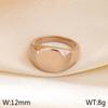Anillo creativo de moda europea y americana liso redondo de acero inoxidable ins chapado al vacío oro de 18 quilates con logotipo con letras joyería