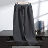Otoño e invierno Nuevo 100% pantalones de cachemira para hombre cuatro puntos planos tejidos engrosados pantalones rábano sueltos talla grande pantalones de cachemira tejidos