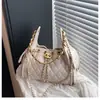 Bolsa Hobo Corrente Acolchoada com Diamante de Luxo Leve para Mulheres Bolsa Tote de Couro Macio Retrô Grande Capacidade com Cordão Versátil para o Dia a Dia Mulheres