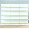 Estanterías de exhibición para supermercado mejoradas al por mayor color blanco marfil engrosadas de una y dos caras multicapa estanterías para tiendas de conveniencia