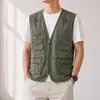 Chaleco de trabajo de fotografía multibolsillos con logo, adecuado para primavera y otoño, para pesca, actividades al aire libre y trabajo; disponible en tallas grandes