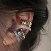 Pendientes de nicho de lujo 2023 nuevos con clip de oreja de doble capa de metal de alta calidad y exquisito diamante brillante sin orificio para la oreja