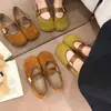 Zapatos Mary Jane Retro de Gamuza para Mujer Modelo Nuevo 2026 Planos Suela Suave Cómodos Versátiles Casuales para el Trabajo Zapatos de Abuela