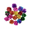 Venta al por mayor de fábrica accesorios para mascotas bola de papel de aluminio sonora de Hi para aliviar el aburrimiento aproximadamente 5.5cm juguete para gatos anillo de color bola de papel