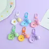Chaveiro Pingente de Nuvem Geométrica Sorridente Colorido de Resina Desenho Animado Fofo Acessório de Bolsa DIY Pequeno Acessório