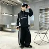 Conjunto Trendy de Outono Bei Ke Fei para Crianças Médias e Grandes Casual Moletom Solto Calça de Moletom Conjunto Esportivo Roupas de Outono Hua Mian