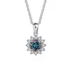 Collar de Girasol de Plata 925 de Lujo Ligero Nicho Moissanita Colgante Mujeres de Alto Grado Combinación con Todo Cadena Clavicular Copo de Nieve Joyería Mujeres