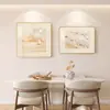 Pintura Decorativa de Restaurante Estilo Creme Pintura de Parede de Fundo para Sala de Jantar Pintura de Parede para Sala de Estar Cozinha Sala de Jantar Luxo Leve Sensação de Alto Padrão Murais de Parede