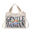 Bolsa Quadrada Pequena de Mão com Letras Arco-Íris, Bolsa de Ombro da Celebridade da Internet Tailandesa Moderna e Estilosa, Bolsa de Lona Portátil Transversal Fashion
