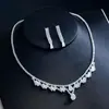 Collar y Pendientes de Diseño Elegante de Amor Transfronterizo Traje de Dos Piezas Nupcial Boda Banquete Fiesta Joyería