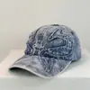Boné de Beisebol Vintage Tendência Estilo Americano Calmo, Versão Coreana, Chapéu Casual Versátil para Proteção Solar ao Ar Livre com Aba Larga que Faz o Rosto Parecer Menor