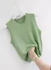 Colete Novo Estilo Feminino Roupa Externa Interna Slim-fit Cor Sólida Com Fio Gola Redonda Sem Mangas Top Emagrecedor Versátil Tamanho Grande Fino Base