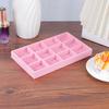 Bandejas pequeñas de terciopelo ROSA de múltiples especificaciones, cajas organizadoras de joyería para cajón, bandejas de exhibición con separadores para tocador para collares y anillos