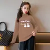 Y2006# camiseta interior de cuello semi-alto para otoño e invierno de niñas camiseta cálida de terciopelo para niños bebé primavera otoño e invierno moda