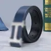 Cinturón Casual Nuevo de Cuero Liso Transfronterizo para Hombre, Cinturón de Piel de Vaca de Alta Gama con Hebilla en H y Letras, Estilo Versátil y de Moda para Hombre