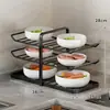 Prateleira de armazenamento multifuncional para cozinha para ingredientes, pratos e tigelas; um organizador de várias camadas para bancadas, perfeito para guardar alimentos e utensílios em casa