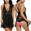 Europa e Estados Unidos novos fabricantes atacado comércio exterior Europa e Estados Unidos lingerie sexy sexy renda transparente malha pescoço pendurado pijama sexy