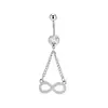 Joia piercing de argola para umbigo/piercing para umbigo com design europeu e americano transfronteiriço sexy de pássaro chama infinito zircônia moda minimalista estilo ins