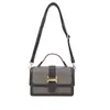 Bolso Cuadrado Pequeño Nuevo Retro Transfronterizo con Tapa abatible para Mujer, Bolso de Mano Tejido de Moda y Elegante, Versátil para Hombro o Cruzado