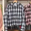 Camisa boxy de franela para mujer 26 otoño/invierno nueva/cuadros/manga larga/camisa de aire acondicionado/camisa fina 489508