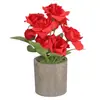 Rosa de Veludo com Três Cabeças Pequeno Bonsai Flor Artificial Ornamentos de Alta Qualidade Decoração de Interiores Plantas Artificiais em Vasos Fornecimento Direto de Fabricantes Transfronteiriços