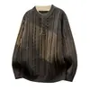 Suéter Suave de Punto Retorcido Falso Dos Piezas Estilo Old Money para Hombre, Primavera y Otoño, Top Casual Holgado Estilo Japonés, Ropa para Hombre