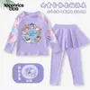 Traje de Baño Infantil Zootopia Judy Nick para Niñas de Dos Piezas Manga Larga Pantalón Largo Protección Solar Secado Rápido Conjunto de Ropa de Baño para Niñas