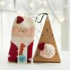 Calcetines de terciopelo coral con bordado de dibujos animados tridimensionales, calcetines navideños para padres e hijos, calcetines para dormir, calcetines de toalla de invierno, calcetines de suelo