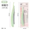 Set de Hojas para Recortar Cejas para Principiantes, Navaja de Peluquería, Mango Plegable para Cuchilla, Herramienta Profesional para Dar Forma a las Cejas