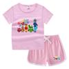 Conjunto de Camiseta de Manga Corta Redonda y Shorts de Verano para Niños 2026 Estilo Coreano Casual Absorbente de Sudor Color Caramelo Sudadera para Bebé