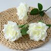 Ramo de rosas artificiales de 3 cabezas con diamantes, rosas para bodas, accesorios para auditorios, flores para decoración del hogar, flores falsas, flores artificiales.