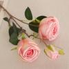 Simulação de 3 rosas concubina imperiais Melaleuca rosa decoração floral de casamento chá rosa núcleo redondo rosa comércio exterior flores falsas