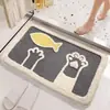 Alfombras absorbentes populares y adorables para baño, alfombras de dibujos animados para uso doméstico, adecuadas para baños, dormitorios y inodoros, con una textura de cachemira sintética