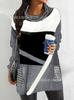 Ropa de mujer transfronteriza nueva soporte cada plataforma posicionamiento en estante impresión cuello alto pegatinas de pila bolsillo camisa de manga larga disponible