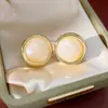 Pendientes Geométricos Redondos de Rombos de Resina Aguja Plateada, Simples y de Moda, Versátiles para el Trabajo, Lujo Ligero, Pendientes de Alta Gama para Mujer