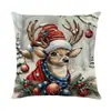 Funda de Almohada Navideña Temu Decoración Festiva Transfronteriza Estilo Pintura al Óleo Realista Funda para Cojín de Sofá Dormitorio Almohada Venta al por Mayor