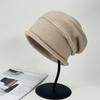 Gorro frío de otoño e invierno, gorro pequeño de pelo combinado con cara roja de red, gorro de lana de punto cálido y grueso, gorro japonés cálido para mujer