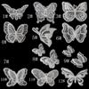 Bordado de renda pequena borboleta bordado de organza uma variedade de cores tridimensionais apliques flutuantes Asas Borboleta