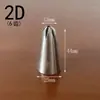 Boquilla para Manga Pastelera Tamaño Mediano M#2D# Acero Inoxidable 304 Sin Costura Herramientas para Hornear Pasteles con Crema En Stock Venta al por Mayor