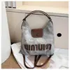 Bolso de Mano Retro de Comercio Exterior 2025 Nuevo Bolso de Gran Capacidad Bolso Cruzado de Letras Cosidas para Mujer Bolso de Hombro Multiusos para Mujer