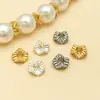 Color Oro Cobre 18K Encaje Ondulado Separador Separador Perla DIY Pulsera Hecha a Mano Collar Joyería con Cuentas Accesorios