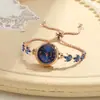 Reloj Pulsera de Trébol Estilo Coreano Inspirado, Reloj de Mujer Elegante y de Moda, Reloj de Diamantes Incrustados Moderno y Sencillo con Pulsera Ajustable para Mujer