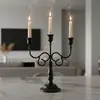 Adornos personalizados para candelabros de mesa de comedor transfronterizos, accesorios para bodas, portavelas de hierro, decoración navideña, soporte de velas vintage